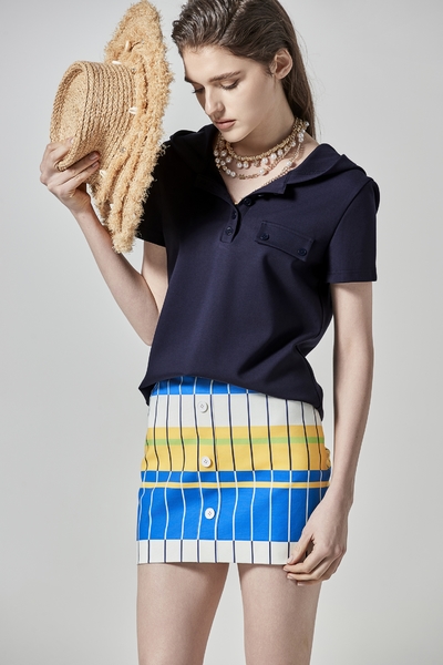 Colour Block Stripe Mini Skirt